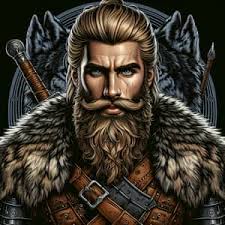 Bearded Male Viking Hunter in Wolf Hide Armor