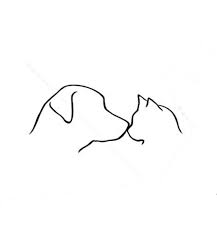 Hund Katze Bilden Cat And Dog Tattoo Minimalist Drawing Dog Cat