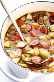 Cabbage Sausage And Potato Soup Gimme Some Oven Recipe Cabbage And Sausage Cabbage Soup Recipes Soup Recipes