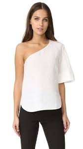 Georgia Alice One Shoulder Top In White Modesens Half Sleeve Tops Fashion One Shoulder Tops