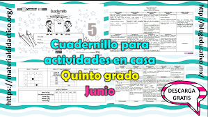 Desafios matematicos sexto grado 2017 2018 ciclo escolar centro de descargas : Cuadernillo Para Actividades En Casa Del Quinto Grado Para El Mes De Junio Material Didactico Y Planeaciones