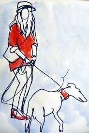 1 Line Walking My Dog In Manhattan 2011 By Art As You Go Dog Line Drawing Art Colorful Art