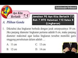 Soal latihan ulangan akhir semester ganjil mapel pjok (penjasorkes) kelas 10 (x) sma/ma. Jawaban Pg Ayo Kita Berlatih 7 5 Bab 7 Mtk Halaman 110 Kelas 8 Lingkaran Youtube