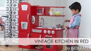 children's red vintage play kitchen for