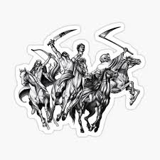 You see, in good omens, one of. Four Horseman Stickers Redbubble