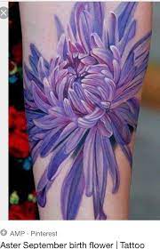 Aster September Flower Purple Tattoos Chrysanthemum Tattoo Tattoos