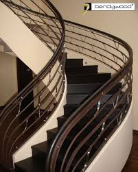 Staircase handrail bannister stair railing stairs staircases grill gate metal railings facade house border design. Curved Bending Handrails