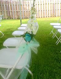 Decorating For A Summer Wedding Lisa S Creative Designs Wedding Chairs Backyard Wedding Wedding Reception Decorations