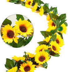 Maybe you would like to learn more about one of these? Buy Whaline 2 Pack Artificial Sunflower Garland Silk Sunflower Vine Faux Flower Hanging Garland With Green Leaves Fake Floral Arrangement For Wedding Party Anniversary Home Office Table Centerpiece Decor Online In Turkey