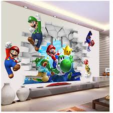 Super Mario Bros Kids Removable Wall Sticker Decals Nursery Home Decor Vinyl Mural For Boy Bedroom Living R Children Room Boy Kid Room Decor Kids Room Wall Art