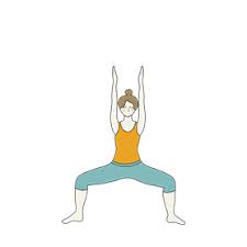 Goddess Pose Variation Arms Straight Up Yoga Utkata Konasana Variation Arms Straight Up Yoga Sequences Benefits Variations And Sanskrit Pronunciation Arm Yoga Poses Yoga Postures