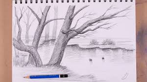 Learning To Draw Trees With Pencil Is Very Simple Realistic Drawing Tree Drawing Realistic Drawings Abstract Artwork