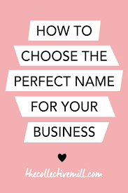 How To Choose The Perfect Name For Your Business The Collective Mill Business Names Event Planning Business Start Up Business