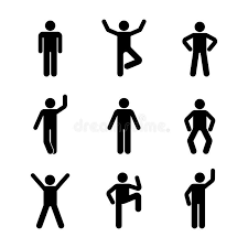 Black And White Icons People Man People Various Standing Position Posture Stick Figure Vector Illustration Ad Posture Stick Figure Person Icon Stick Figures Stick Figure Tattoo