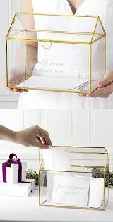 Personalized Gold Frame Glass Terrarium Gift Card Holder Gift Card Holder Wedding Gift Table Wedding Wedding Gift Cards