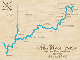 Ohio River Locks And Dams Map Ohio River Locks And Dams Multi-Layered Wood Map - Etsy