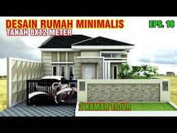 Desain Rumah 8x12 M Dengan 2 Kamar Tidur Eps 018 Youtube