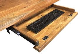 They don't have it listed on their site, but you can still buy it from. Industrial Desk Retractable Keyboard Tray Rustic Solid Wood Steel Rustic Deco Incorporated