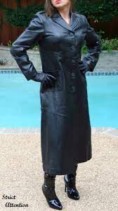 Strictattention Leather Coat By Newport News Leather Gloves By Wilsons Boots By Pleaser Leather Coat Leather Outfits Women Long Leather Coat