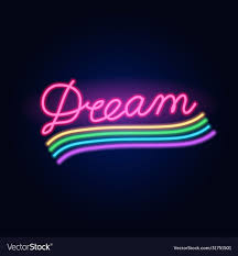 Neon Rainbow Fashion Sign Night Light Signboard Vector Image