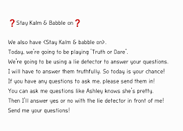 How many questions can i ask in a so altering the outcome of an exam is not a good option. Sound K On Twitter Stay Kalm Babble On Today S Truth Or Dare We Re Going To Be Using A Lie Detector To Answer Your Questions I Will Have To Answer Them Truthfully