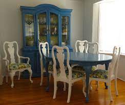 Custom Refinished Dining Table 6 Chairs China Cabinet Console Table 2 500 00 Via Etsy Dining Room Table Redo Dining Table Chairs Room Inspiration Diy