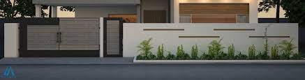 Latest Boundary Wall 3d Design By Amer Adnan Associates Gate Wall Design Compound Wall Gate Design Exterior Wall Design