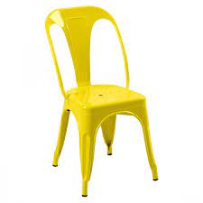 Chaise Industrielle Jaune En Metal Lot De 2 Chaises Tabourets Salle A Manger Cuisine Koya Design