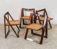 For Sale Set Of 4 Trieste Folding Chairs By Aldo Jacober Pierangela D Aniello For Bazzani Vntg Vintage Chair Folding Chair Vintage Dining Chairs