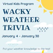 It's time to put your skills to the test! Ocean County Library On Twitter ð—ªð—®ð—°ð—¸ð˜† ð—ªð—²ð—®ð˜ð—µð—²ð—¿ ð—§ð—¿ð—¶ð˜ƒð—¶ð—® Virtual Program Now January 30 Put Your Weather Knowledge To The Test In This Trivia Challenge Test Your Knowledge Here Https T Co Fzuw1ugpfo Https T Co Dvrnppuivr