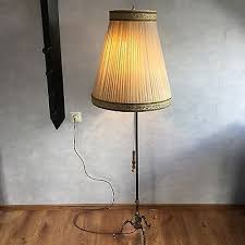 Stehlampe Messing Im Antikstil Jugendstil Mit Lampenschirm Zugbandschalter Lamp Table Lamp Lights