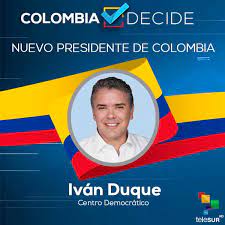 Partido colombia democratica | gobierno. Telesur Tv A Twitter Colombiadecide El Candidato Del Uribismo Por El Partido Centro Democratico Ivanduque Resulta Electo Como Nuevo Presidente De Colombia Al Superar A Petrogustavo Https T Co Qht5erhzoi Https T Co Cqwbawxruv