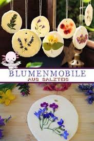 Salzteig Ideen Mobile Selber Basteln Basteln Mit Kindern Salzteig Ideen Mobile Basteln Mit Blumen Und Blattern B In 2020 Mobile Craft Dough Ideas Kids Crafting