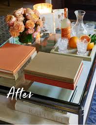How To Dress Up Your Coffee Table Step By Step Molly Sims Cool Coffee Tables Molly Sims Coffee Table Styling