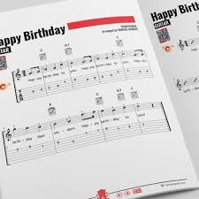 We've tabbed this full song on <<e>> (high string)/1st string of your. Guitar Sheet Music Happy Birthday Easy W Performance Track By Hardplayed