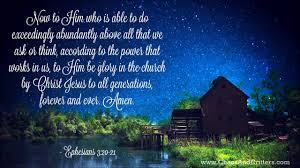 Daily Bible Verse - Ephesians 3:20-21 - Daily Inspiration and ...