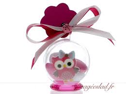 Decorative, symbolic, medicinal, etc.) in addition to consumption. Boule Dragees Hibou Fuchsia Contenant Dragee Bapteme Original Drageeslad