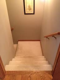 Hard surfaces are slippery, and can easily lead to a fall. Removed Carpet From Basement Stairs