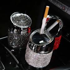 stainless steel with diamond car ashtray cup holder car accessories for girls suv accessories cute car accessories