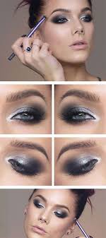 Black And Silver Eye Makeup Silver And Black Smokey Eye For Beginners How To Black Eye Makeup Navy Eye Makeup Silver Eye Makeup