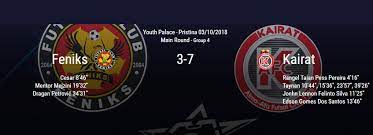 Această pagină este despre kairat almaty, (futsal/kazakhstan). Fc Feniks 3 7 Kairat Almaty Uefa Futsal Ffk Kosova