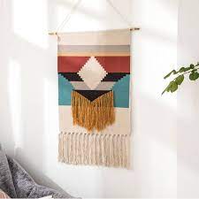 Big canvas paintings for home decor. Haryana Large Boho Tribal Geometric Wall Hanging Cotton Tapestry Feel Good Decor