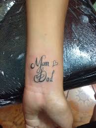 Mom Dad Font Tattoo Tattooenlightens Dad Tattoos Mum And Dad Tattoos Mom Tattoos