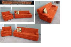 Vintage 1960 S Orange Flexsteel Sofa Couch Davenport Mid Century Modern Mod Retro Flexsteel Mid Century Modern Furniture Matching Chairs