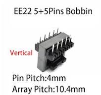 EE22 EI22 4+4 5+5 Pins 8/10P Mn-Zn PC40 4mm 4.7mm Pitch Vertical Horizontal Transformer Ferrite Magnetic Core Coil Former Bobbin - AliExpress 13