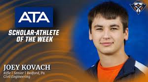 Congratulations to the ATA Scholar-Athlete of the Week: Joey Kovach from  the UT Martin rifle team! #MartinMade