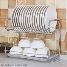Cara membuat mini rak pinggan. Bigspoon 304 Stainless Steel Extra Wide 2 Tier Dish Rack 22 Inch Kitchen Dish Drainer Rack