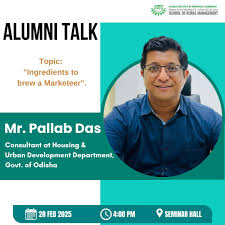 We are delighted to welcome Mr. Pallab Das, Consultant at Housing & Urban  Development Department, Govt. of Odisha as the esteemed speaker for the  Alumni Talk