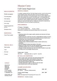 call center supervisor resume, sample