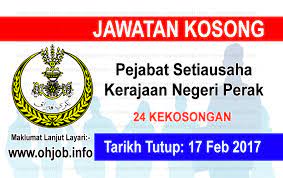 Penolong pegawai veterinar g29 4. Jawatan Kosong Pejabat Setiausaha Kerajaan Negeri Perak 17 Februari 2017 Jawatan Kosong Kerajaan Swasta Terkini Malaysia 2021 2022